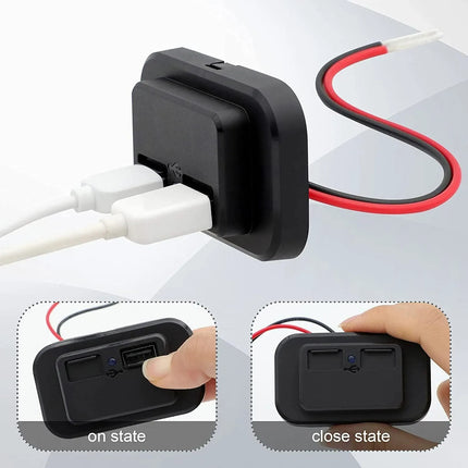 12 24V 5V 4.8A Dual USB Car Charger Socket Power Outlet