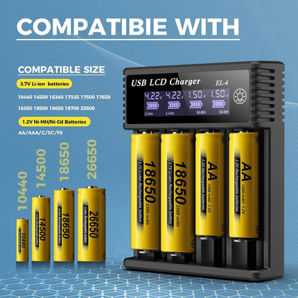 Battery Charger Type-C 4 slots