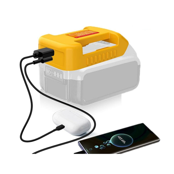 USB Battery Adapter fits Dewalt 20V Battery Converter USB and Type-C Output Port