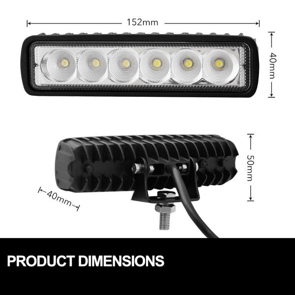 4x 6inch 30W LED Work Driving Light Bar Flood