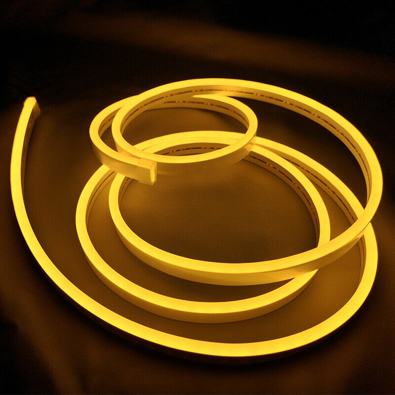 Yellow 12V Flex LED Strip Neon Rope Light Silicone