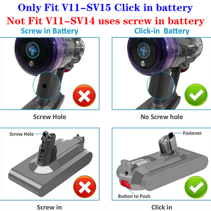 Click in Battery For Dyson V11 Outsize SV15