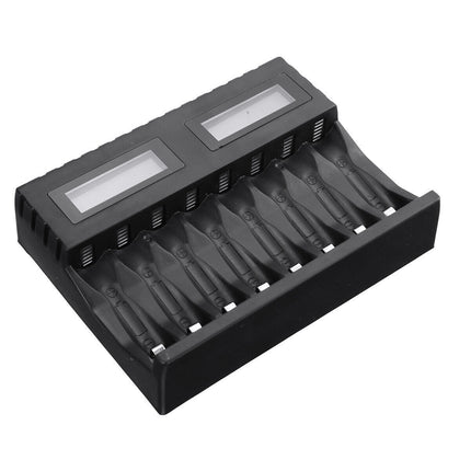 8 Slot Smart Battery Charger for AA/AAA Rechargeable Batteries LCD Display - salelink.co.nz