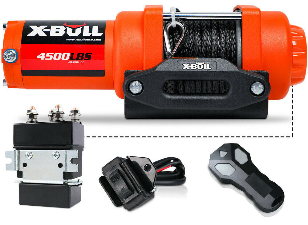 X-BULL Electric Winch 4500LBS/2041kg 12V Synthetic Rope Wireless Remotes ATV UTV Electric Winch