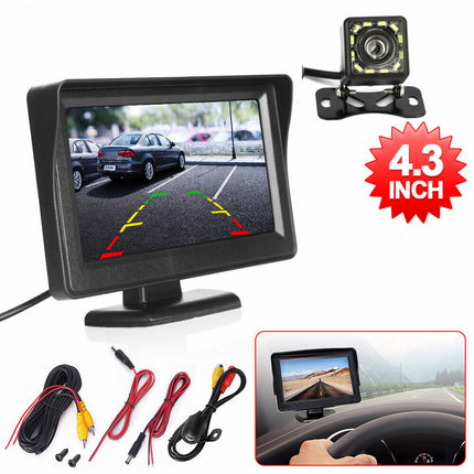 4.3" Monitor Car Reverse Camera Kit Rear View - salelink.co.nz