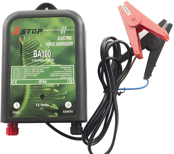 XSTOP BA100 20km Electric Fence Energiser 12V