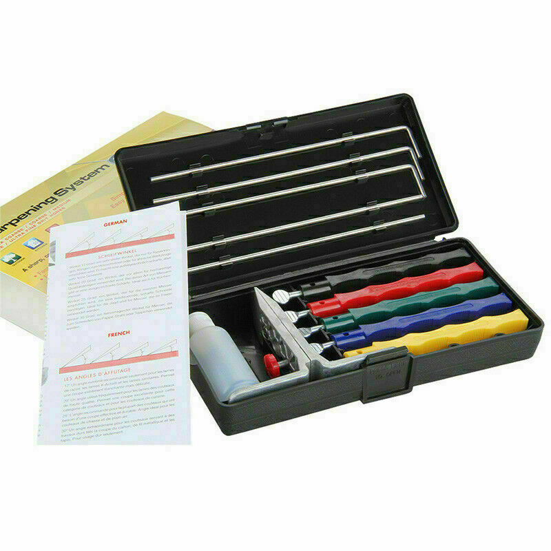 Professional Wide Kitchen Knife Sharpener Fix-angle Sharpening System 5 Stone