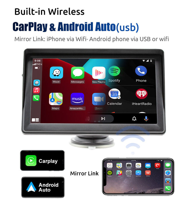 7" Apple Carplay Car Stereo Radio Bluetooth Camera - salelink.co.nz