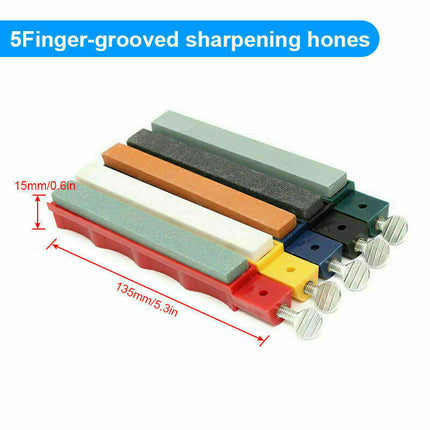 Professional Wide Kitchen Knife Sharpener Fix-angle Sharpening System 5 Stone - salelink.co.nz