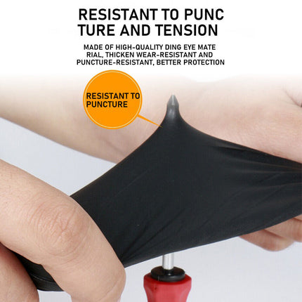 100x Disposable Nitrile Gloves Latex Powder Free Black Large - salelink.co.nz