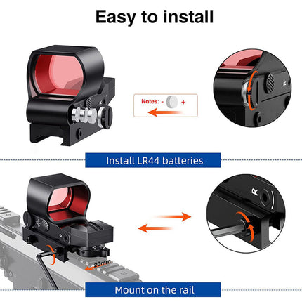 20mm Rail Tactical Red Dot Sight Holographic Reflex Scope - salelink.co.nz