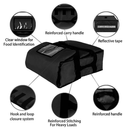 Pizza Bag Thermal Pizza Delivery Bags Insulated Commercial Food Delivery - salelink.co.nz