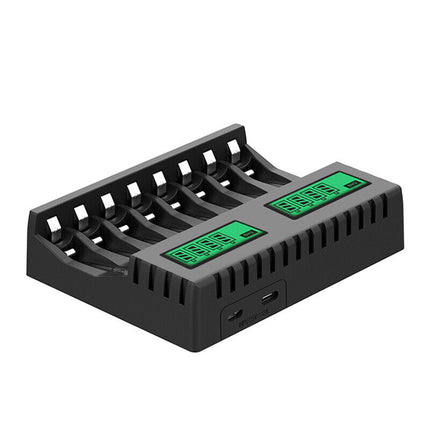 8 Slot Smart Battery Charger for AA/AAA Rechargeable Batteries LCD Display - salelink.co.nz