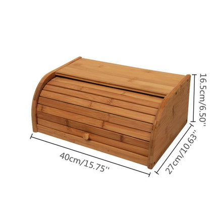 Bamboo Bread Bin Storage Box - salelink.co.nz