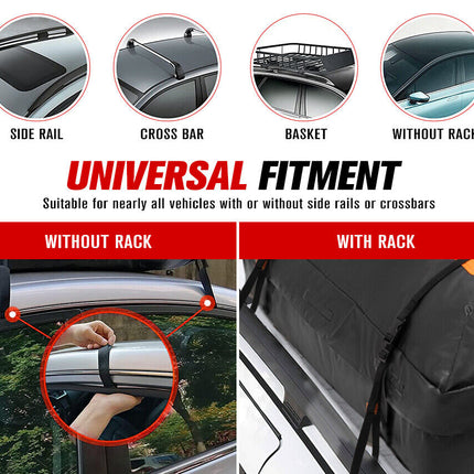 Waterproof Roof Top Rack Bag Cargo Carrier Car Luggage Storage Outdoor - salelink.co.nz