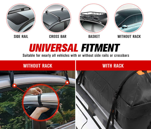 Waterproof Roof Top Rack Bag Cargo Carrier Car Luggage Storage Outdoor