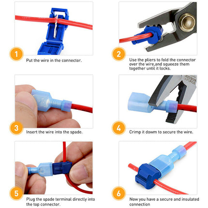 260PCS T-Tap Electrical Wire Crimp Terminals Quick Splice Cable Connectors Kit - salelink.co.nz