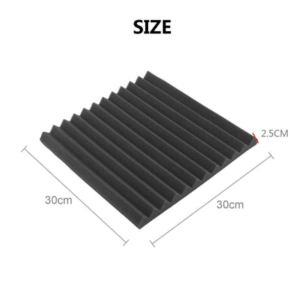 12PCS Studio Acoustic Foam Sound Absorption Proofing Panel Wedge Soundproofing - salelink.co.nz