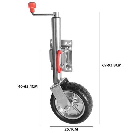10'' Jockey Wheel 900kg 2000LBS Swing Up Solid Caravan Trailer Boat Heavy Duty