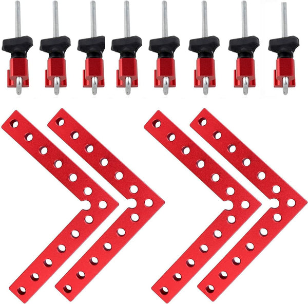 4PCS 90 Degrees Positioning Squares with 8 Clamps