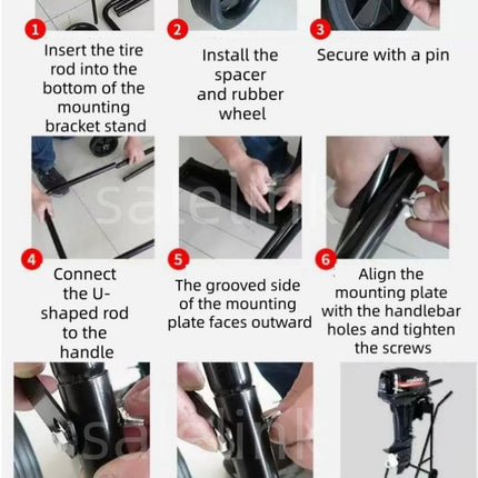 Outboard Motor Trolley Stand Transport Suits Up To 60Hp Engine Carrier Stand