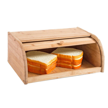 Bamboo Bread Bin Storage Box - salelink.co.nz