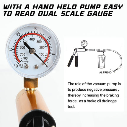 Brake Vacuum Motorbike Pump Hand Bleeding Bleeder Tester Kit Car Set Held Bleed