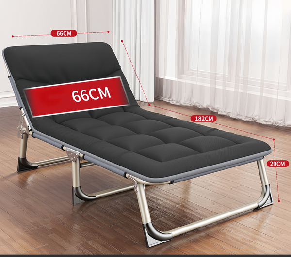 Folding Bed with Mattress Black