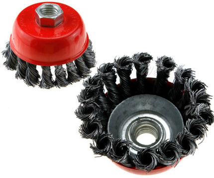 4x Twist Knot Wire Wheel disc & Cup Brush Set Kit for Angle Grinder M14 Crew - salelink.co.nz