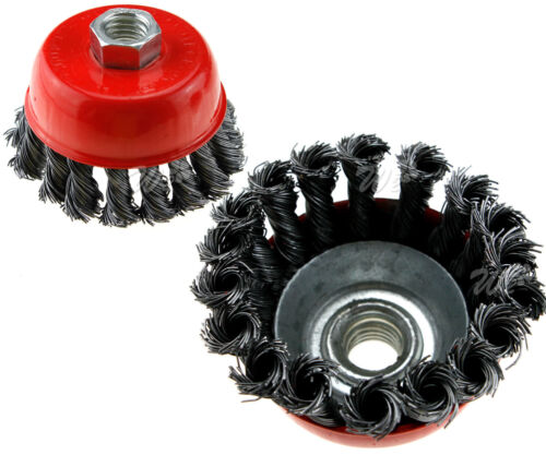 4x Twist Knot Wire Wheel disc & Cup Brush Set Kit for Angle Grinder M14 Crew - salelink.co.nz