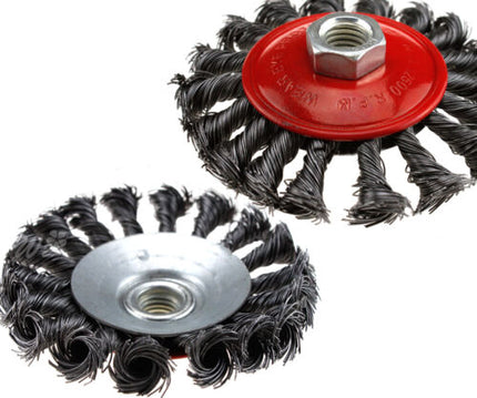 4x Twist Knot Wire Wheel disc & Cup Brush Set Kit for Angle Grinder M14 Crew - salelink.co.nz