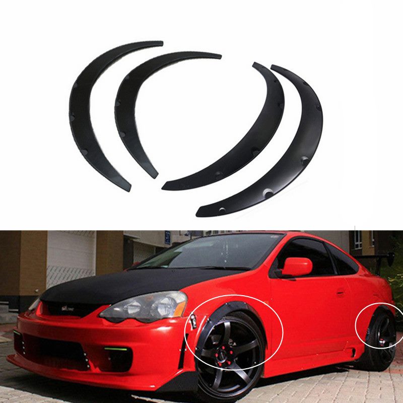 4pcs Car Fender Flares Flexible Body Wheel Arches Extra Wide Universal ...