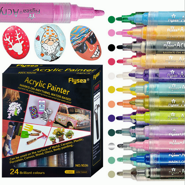 24PCS Acrylic Paint Pens - salelink.co.nz