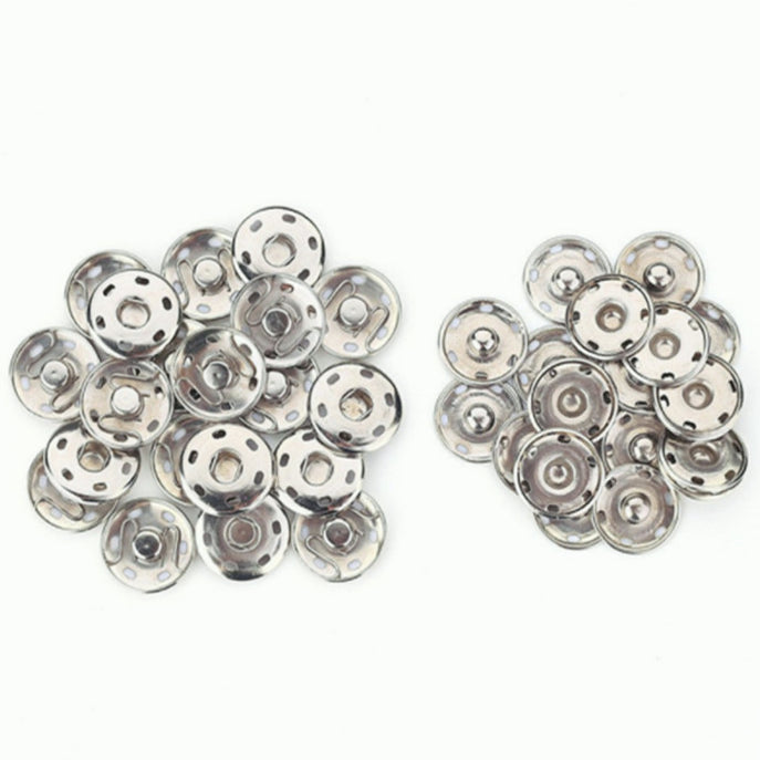 25pcs Snap Fasteners Sewing Snaps Silver Studs Press Buttons Craft