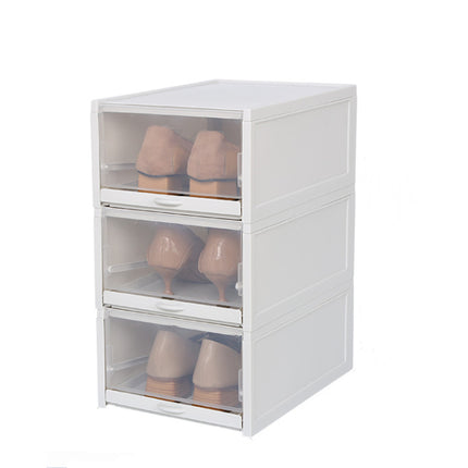 3X Push-pull Shoes Box Rack Foldable Shoe Organizer - salelink.co.nz