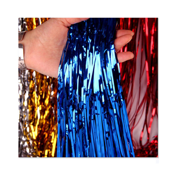 Metallic Tinsel Curtain Foil Backdrop Streamers Decor Foil Door Curtain