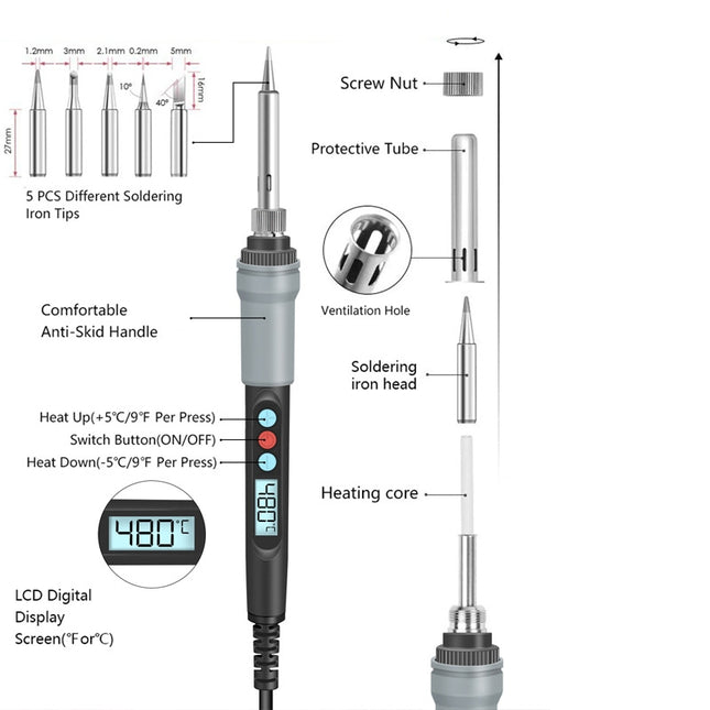 90W Soldering Iron Kit - salelink.co.nz