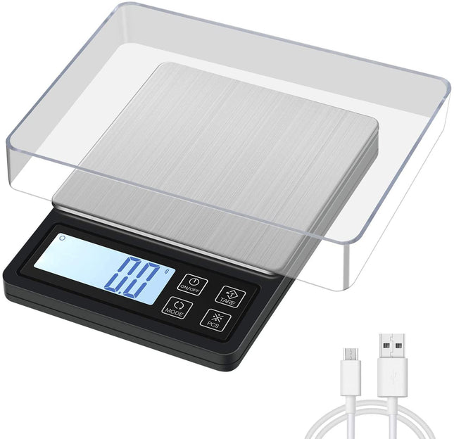 Digital Pocket Scale with USB Rechargeable 3000g/0.1g - salelink.co.nz