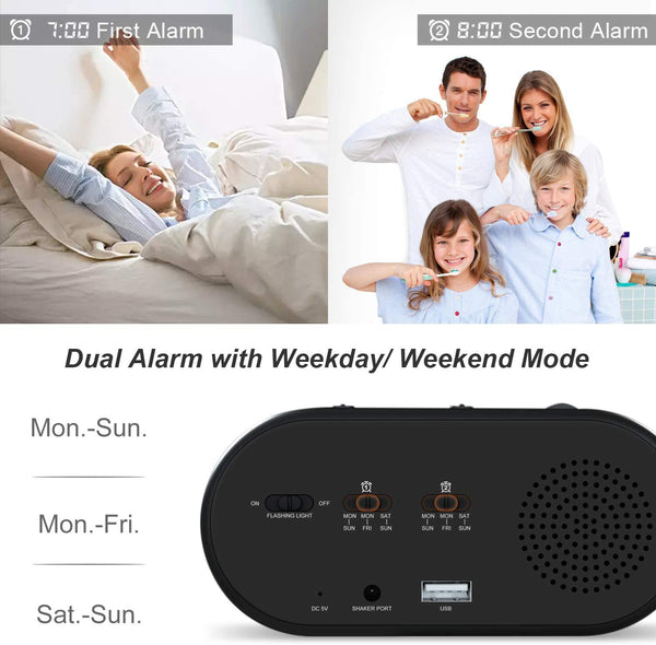 Super Loud Alarm Clock with Bed Shaker