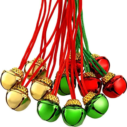 12Pcs Christmas Bell Necklaces