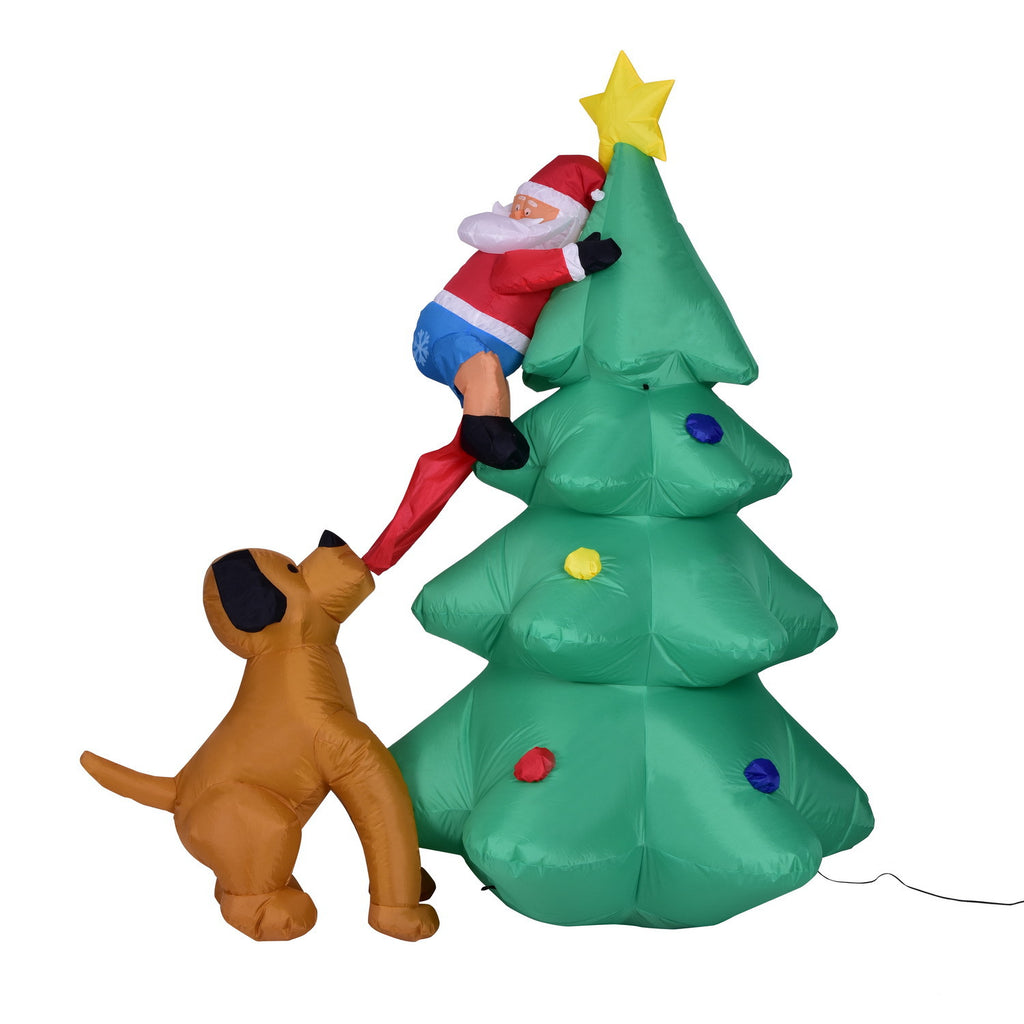 Inflatable Christmas Tree with Santa Claus and Dog