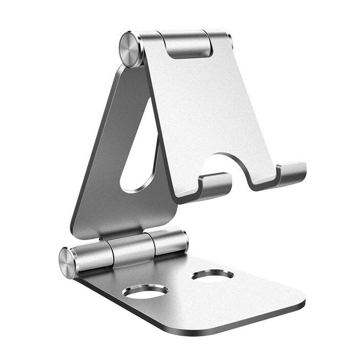 Universal Folding Aluminum Tablet Mount Holder Stand For Smartphones and Tablets Sliver