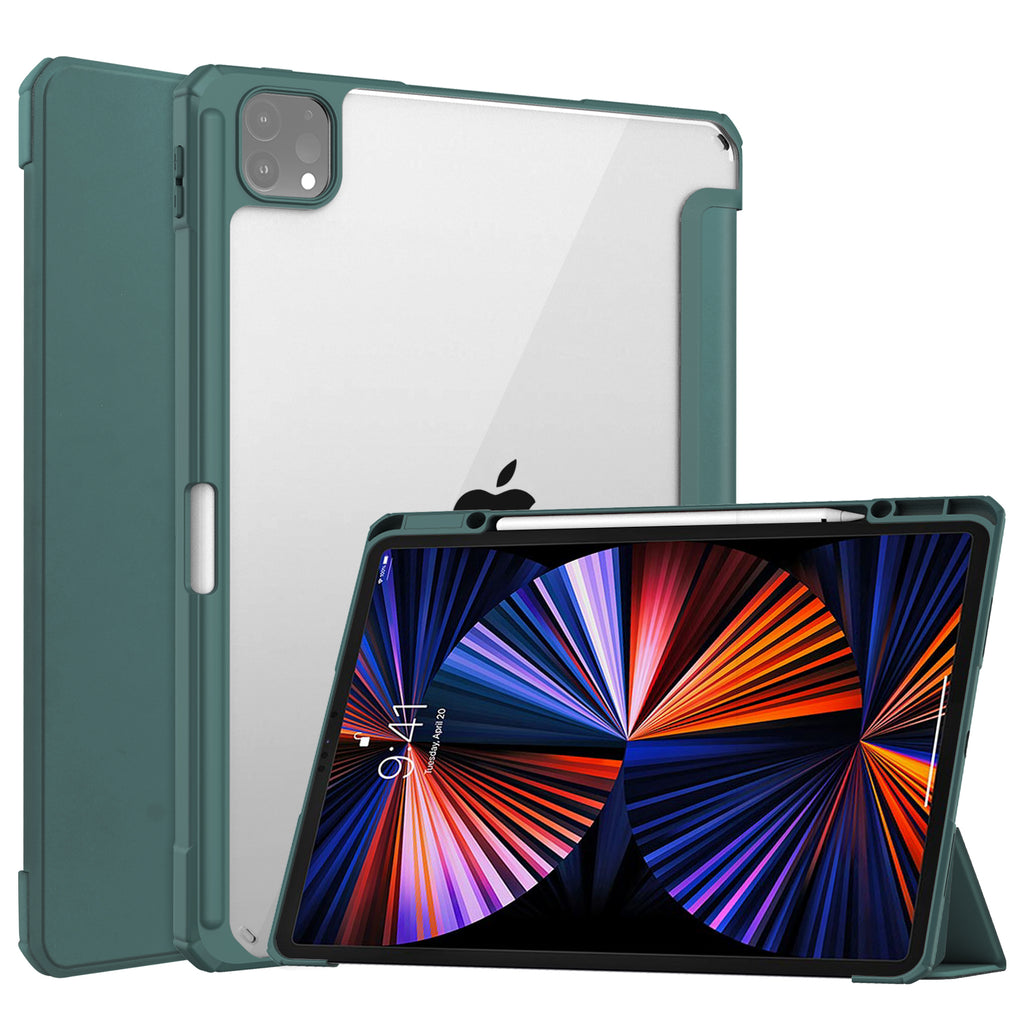 iPad Pro 12.9 Case Cover Clear Back with Pen Slot Holder