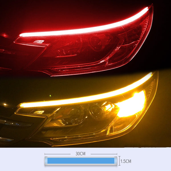 30CM Flexible Motorcycle Turn Signal Light Red to Yellow