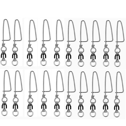 #2 20PCS Ball Bearing Fishing Swivels Snap Coastlock Fishing Line Connector