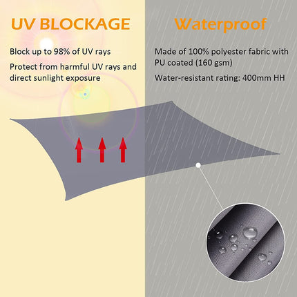 Water-resistant Shade Sail Rectangle 3x4m - salelink.co.nz