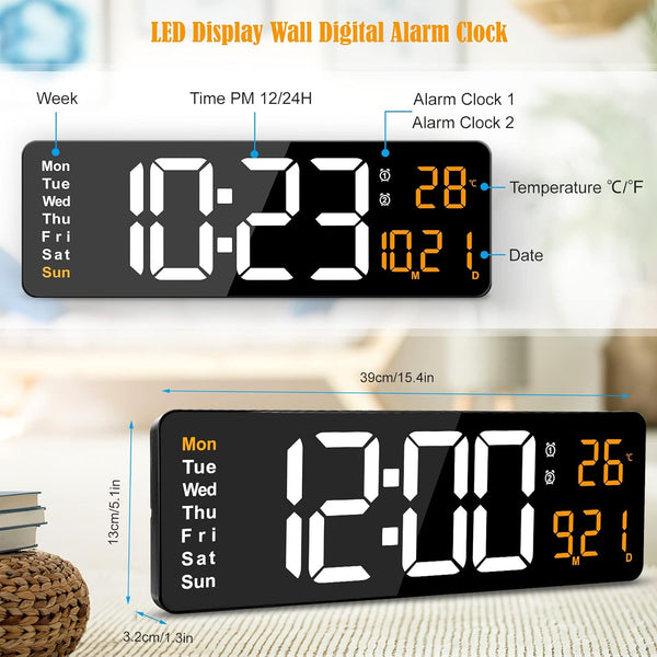 Digital Wall Clock Large