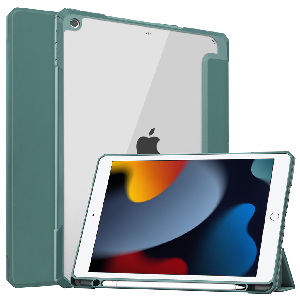 iPad 10.2 Case Clear Transparent Back Shell, Auto Sleep Wake