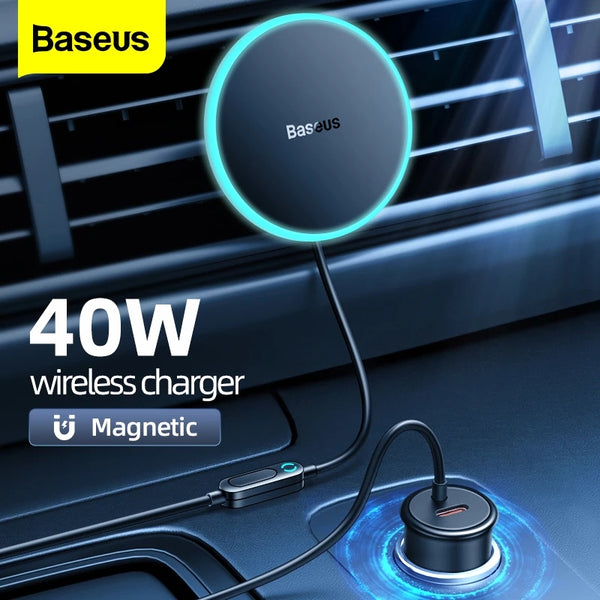 40W Car Magnetic Wireless Charger