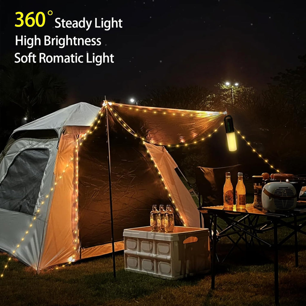 Portable Camping String Lights Retractable Rechargeable Camping Lamps  Waterproof